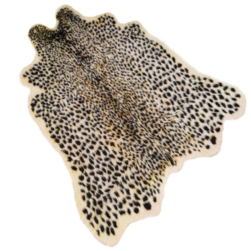 Seek4comfortable Leopard Print Rug, Cute Faux Cheetah Rugs Cowhide Skin Fur Rug Animal Printed Area Rug Cheetah Carpet for Bedroom,Livingroom, Home Office, 3.3x3.1ft - Image 1